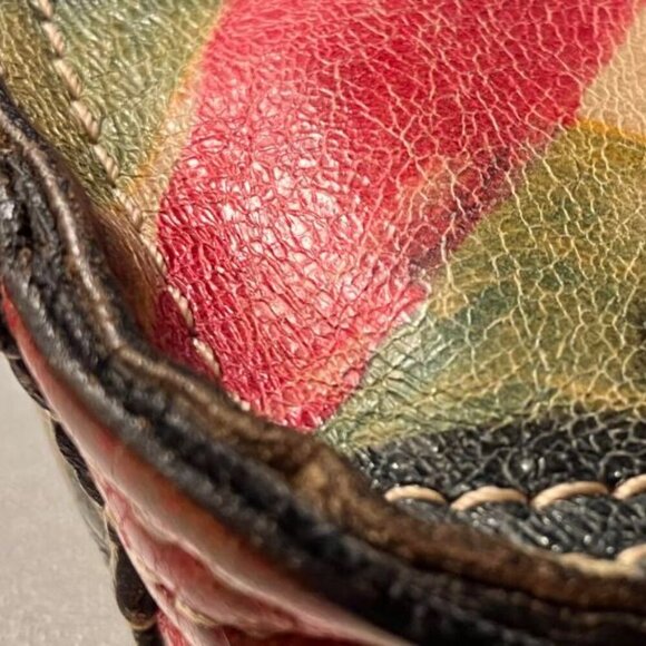 Patricia Nash Venezia Pouch Leather Canvas Floral Tote Posh Party Host Pick VGUC - Picture 14 of 15